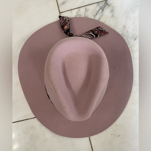 Wyeth lavender hard brim cowboy cowgirl country western hat with ribbon
